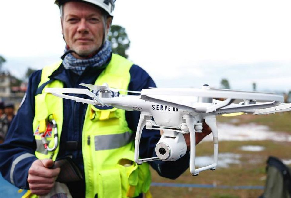 drones on construction site