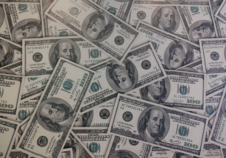 Money spread out