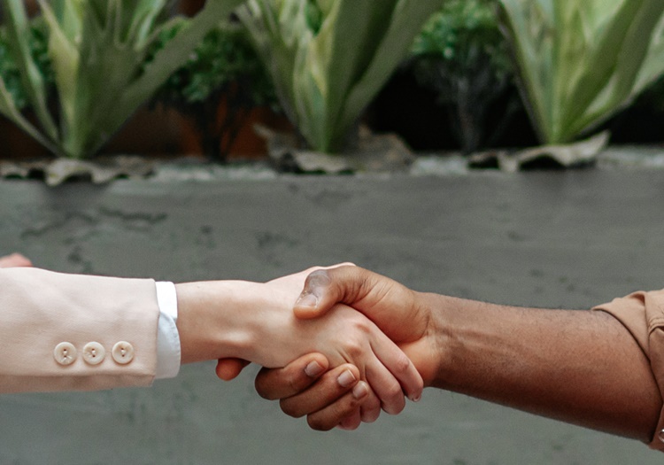 Two people shaking hands