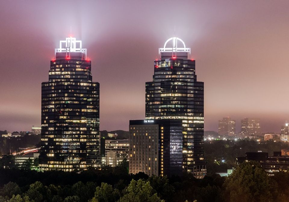 The iconic King and Queen office towers in the city of Sandy Springs.