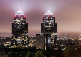 The iconic King and Queen office towers in the city of Sandy Springs.