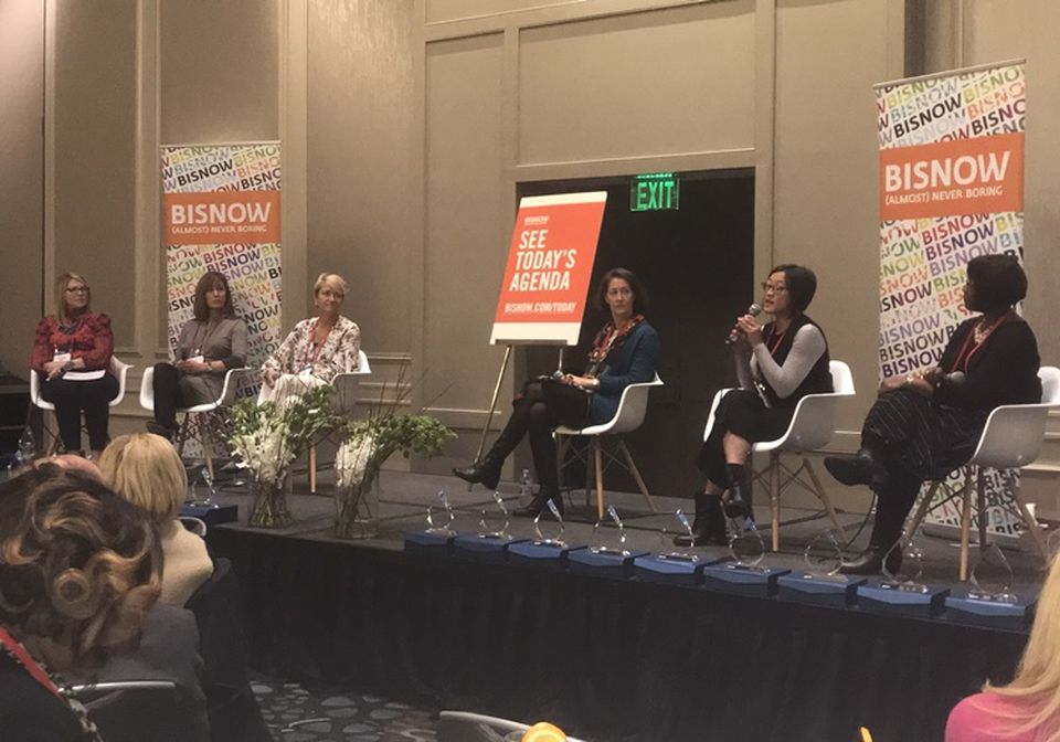 Tribridge Residential Principal Katherine Mosley, Colliers International Senior Vice President Jodi Selvey, Juneau Construction CEO Nancy Juneau, TriStar founder Margaret Stagmeier, Good Places co-founder Cherie Ong and Westside Future Fund Managing Director Cheryl Thomas Strickland