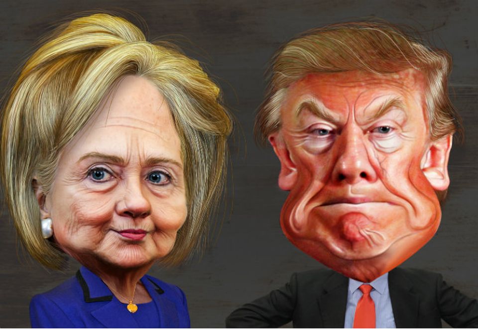 Hillary Clinton, Donald Trump caricature
