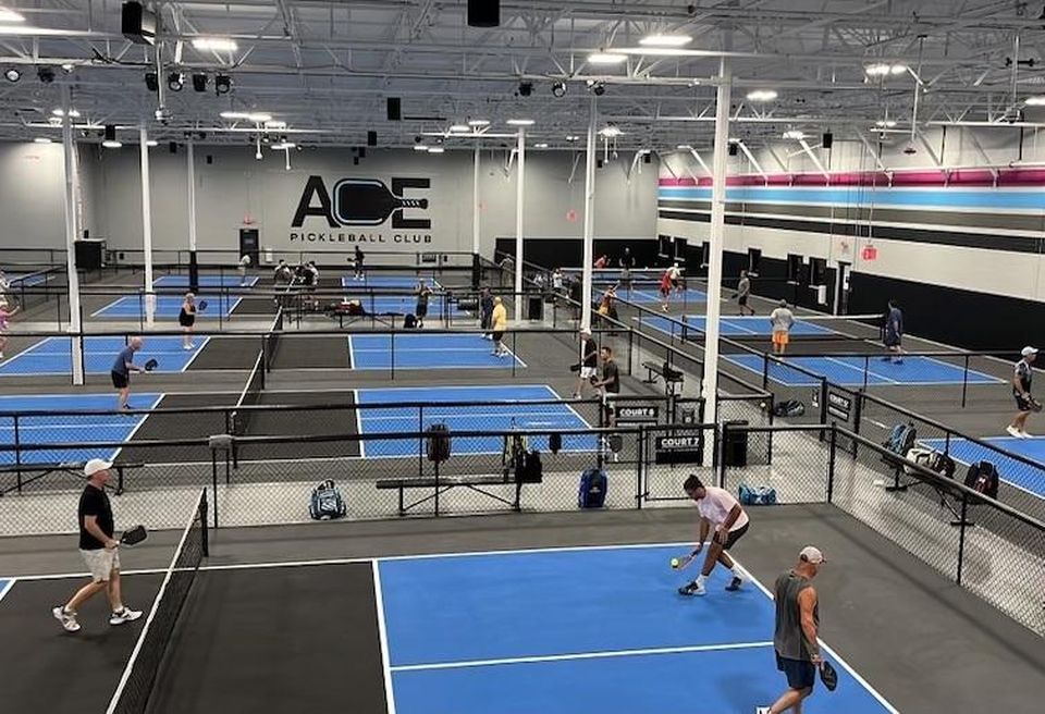 Inside Ace Pickleball Club's first facility in Roswell, Georgia.