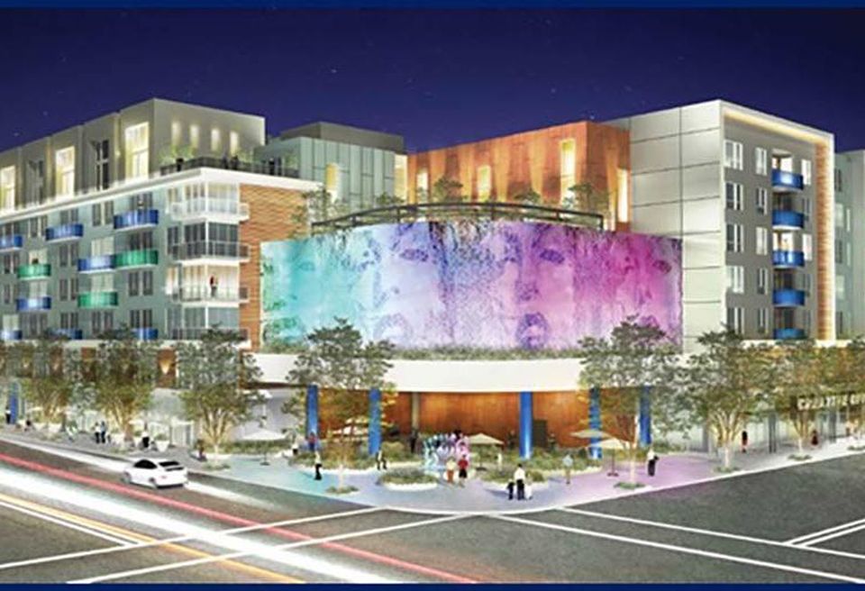 Rendering of The Q, a mixed-use development that will consist of 34,139 SF of retail space and 241 luxury apartment units. The development is located at 6219 De Soto Ave. in Woodland Hills. George Smith Partners arranged the ground-up construction financing on behalf of California Home Builders.