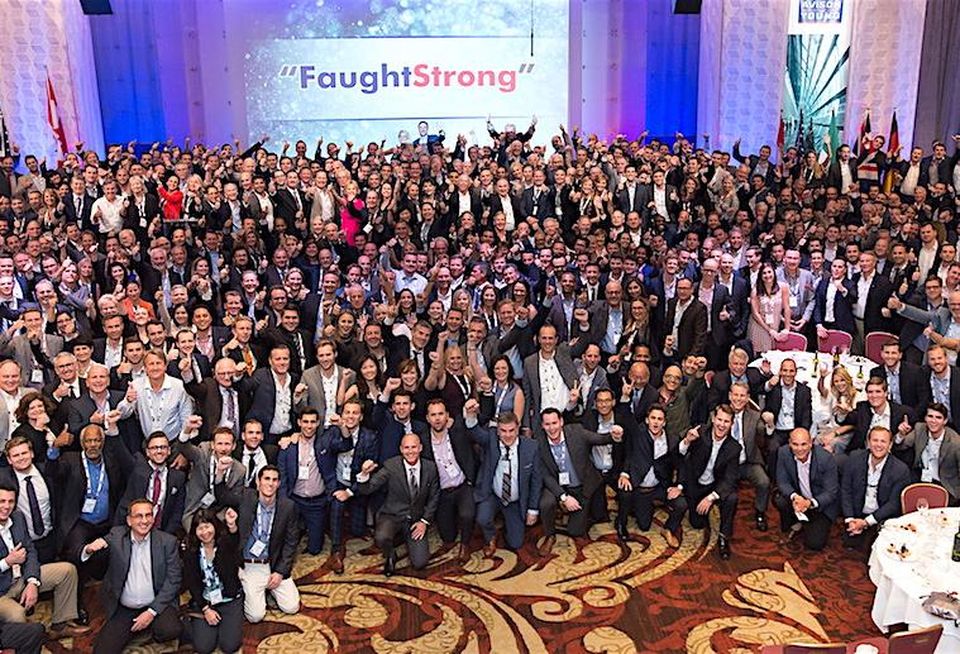 Avison Young employees send a message to colleague Sean Faught, who is battling cancer