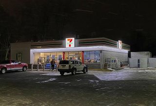 Night view of 7-Eleven store at 2546 Niagara Falls Boulevard, Tonawanda, New York