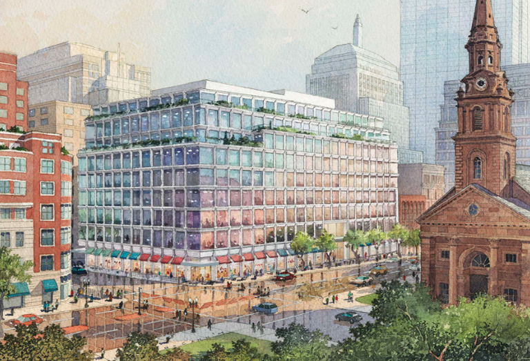 Bain & Co. signed a lease for eight of the nine stories in the new 350 Boylston St. office building in Back Bay.