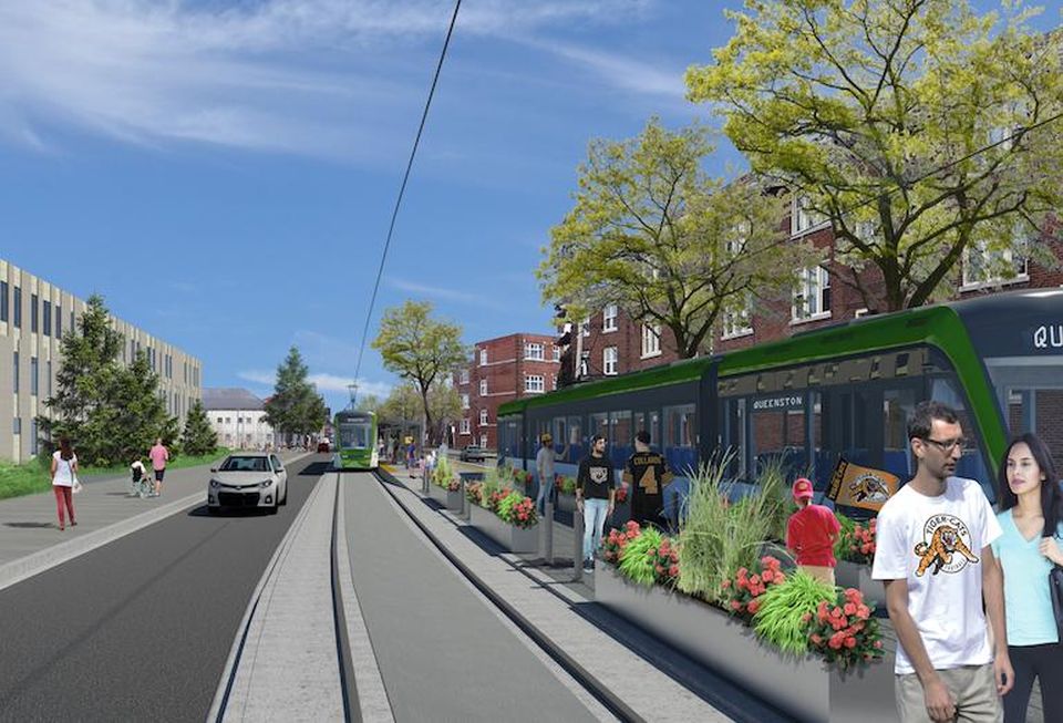 A rendering of the future Hamilton LRT line.
