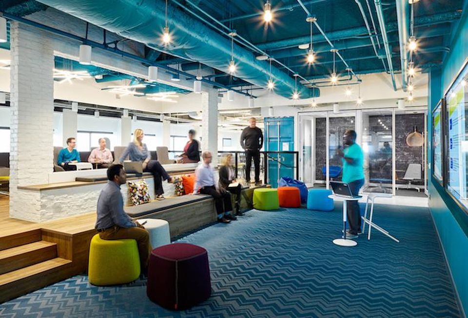 Collaborative space at Aviva's digital garage.
