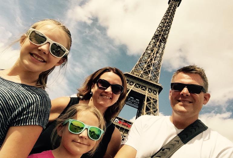 SIOR president Doug Murray with his family in Paris