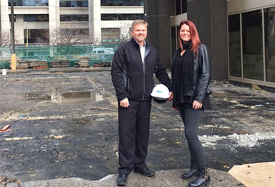 Crown Realty's construction director Rob Campbell and construction manager Nicole Pearce.
