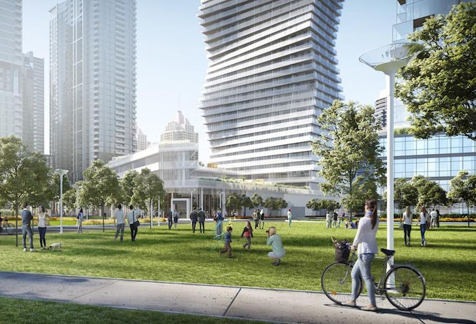 A rendering of the park at M City