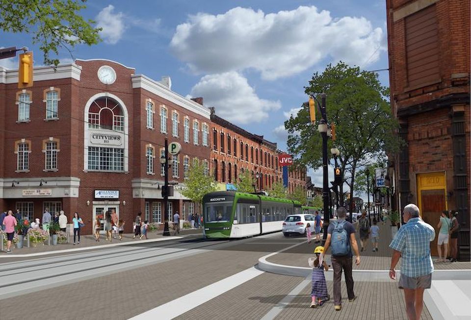 A rendering of Hamilton's transit-focused downtown
