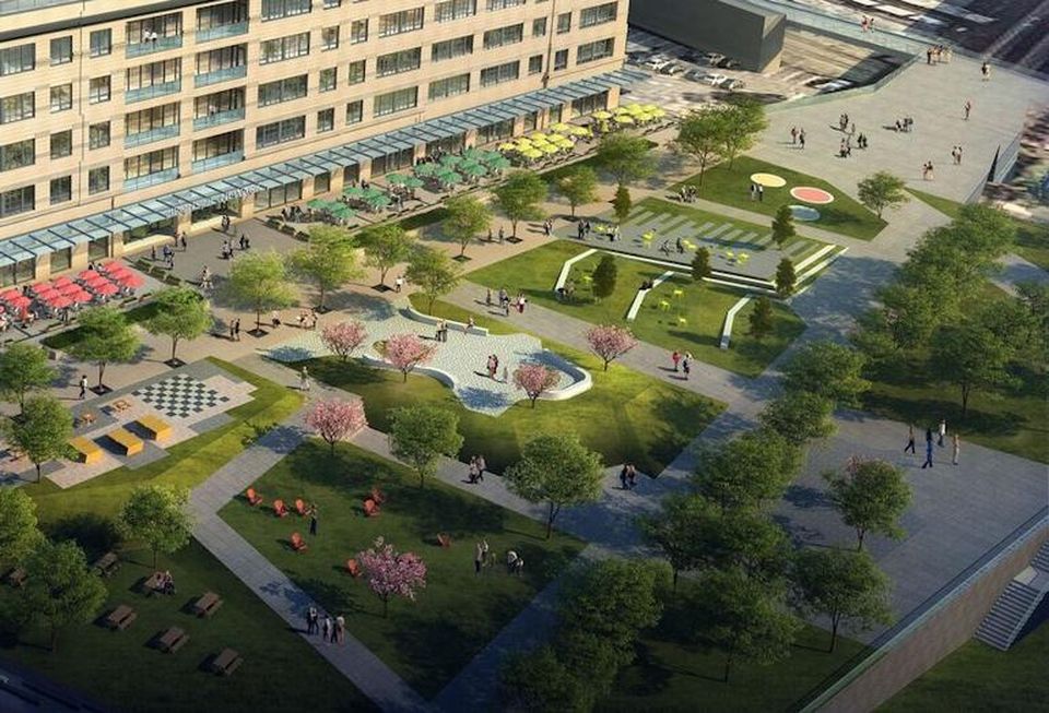 Rendering of Newark's Mulberry Commons