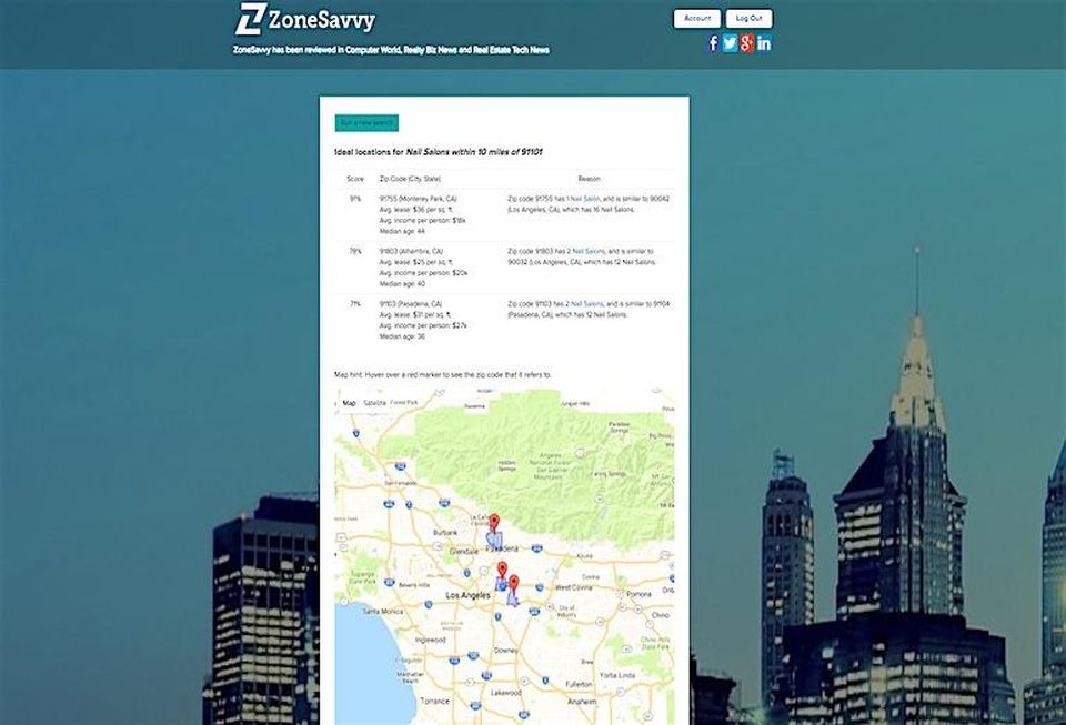 The ZoneSavvy website