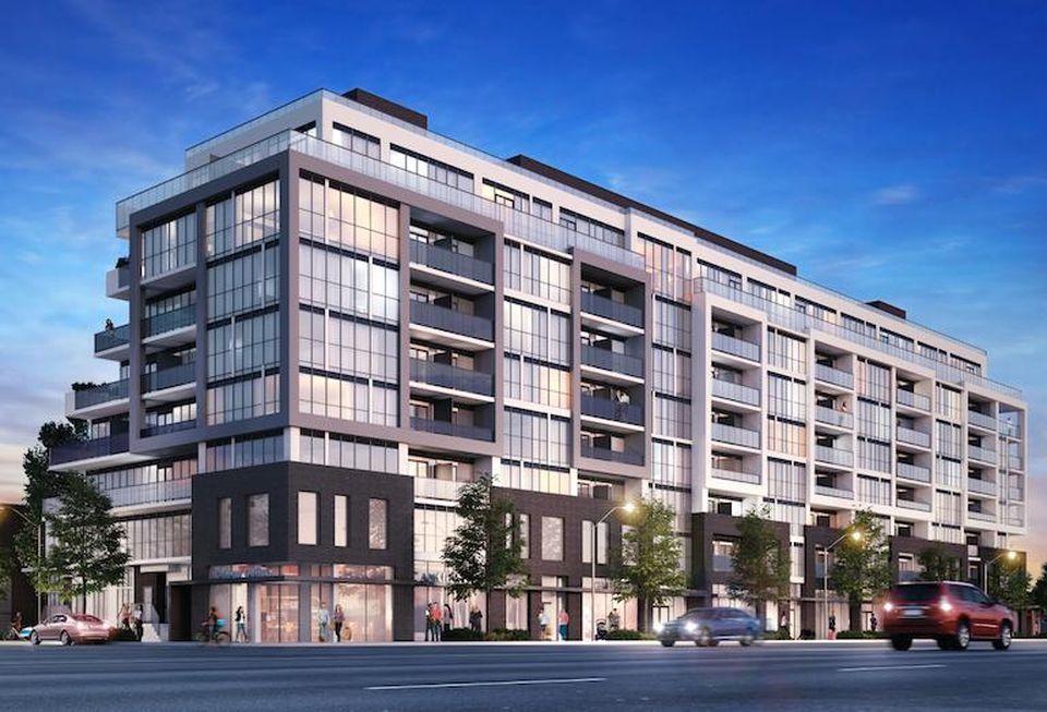 Canvas, a 170-unit condo in Danforth Village, with 4k SF of retail and adjacent subway and GO stops. Harbour Equity is a JV partner on the Marlin Spring Developments project.
