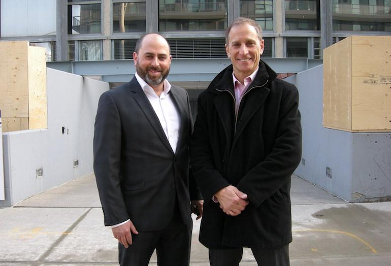 The Behar Group executive vice-president Greg Evans and Metropia president and chief operating officer David Speigel, pictured on site at 41 Roehampton Ave.