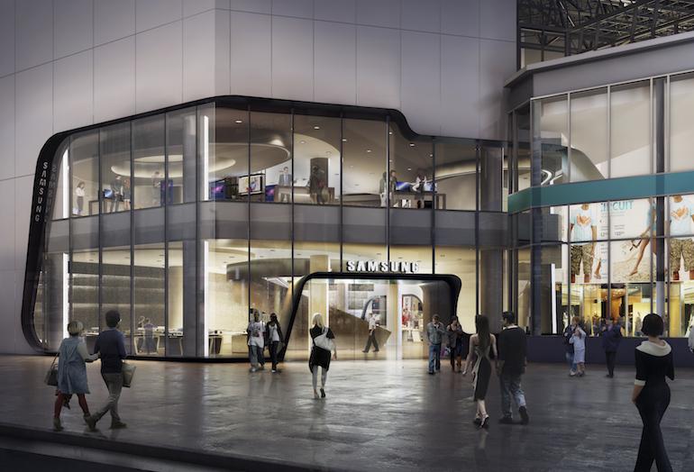 A rendering of the Samsung Experience Store planned for CF Toronto Eaton Centre