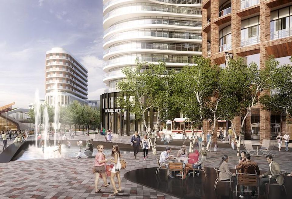A conceptual rendering of a plan for the Galleria Mall redevelopment