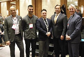 The Fueling Station MD Rod Bell; Hullmark Developments VP CRE Aly Damji; Quadrangle Architects principal Richard Witt, moderator of the talk; The Commercial Group president Clayton Smith, and Adgar Investments and Developments CEO Chris Tambakis.