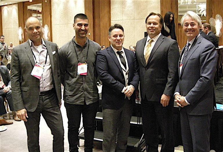 The Fueling Station MD Rod Bell; Hullmark Developments VP CRE Aly Damji; Quadrangle Architects principal Richard Witt, moderator of the talk; The Commercial Group president Clayton Smith, and Adgar Investments and Developments CEO Chris Tambakis.