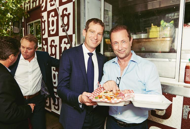 Freed Developments president Peter Freed (right) with CFO Andrew Lepper, and Capital Developments principal Todd Cowan to Andrew's left. 