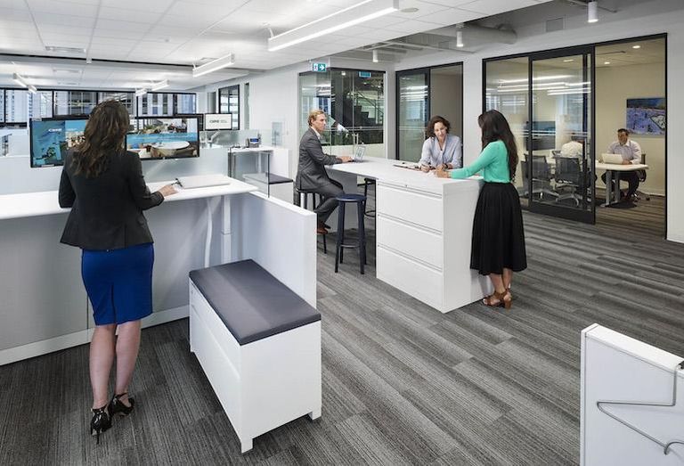 Sit-stand desks at the CBRE Canada HQ in Toronto