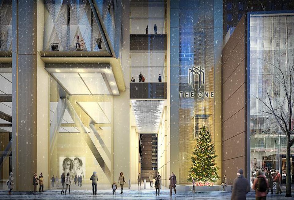 A rendering of The One as it will appear from Bloor Street.