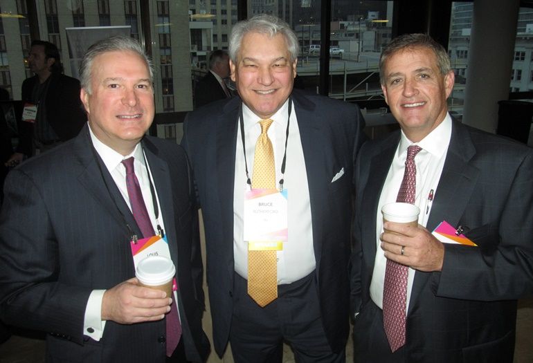 Louis Rosenthal, Bruce Rutherford and Kevin Wyatt at Bisnow's Impact of Oil and Gas on Real Estate event Jan '16