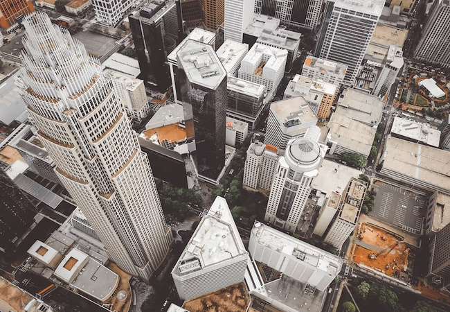 Aerial view of Charlotte 