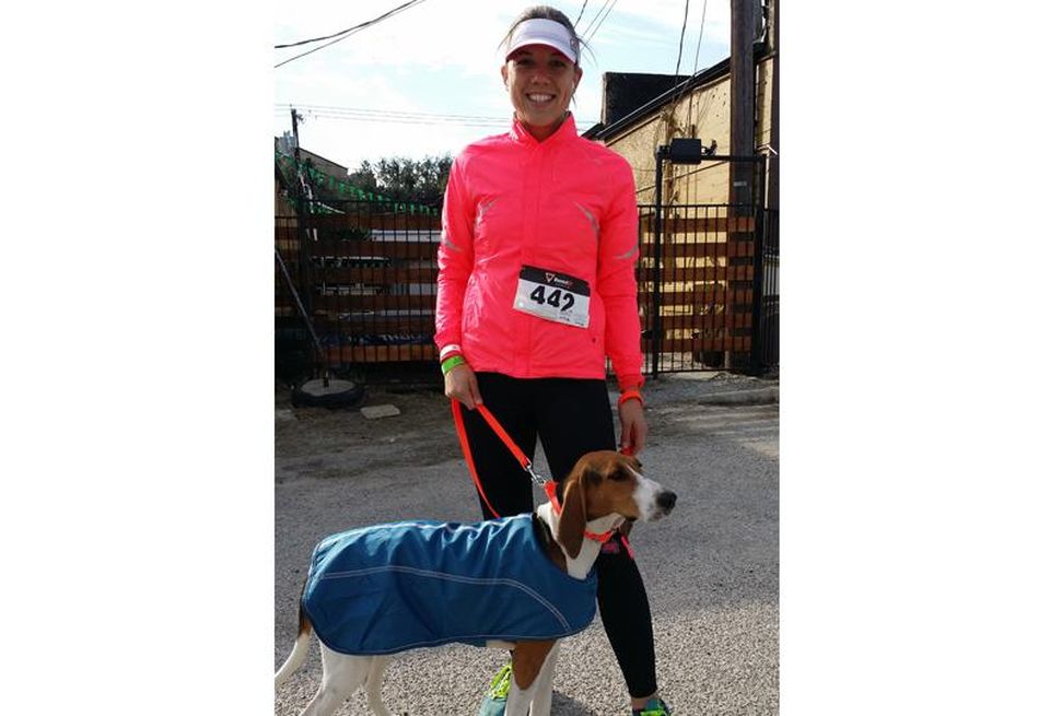 In 2014, Prudential Mortgage Capital Company's senior asset manager Jeanne St. John rescued a Treeing Walker Coonhound (you know, those pups bread to run for hours on end) and the duo took up running and have taken on countless 5Ks and half marathons since then. Here's Jeanne and Lady Bird at a owner and dog 5k in Denton that benefited a local animal shelter.