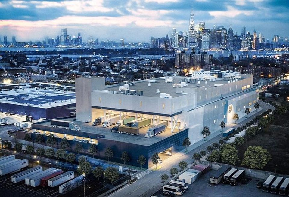 A rendering of 640 Columbia St.'s multi-story logistics facility in Red Hook, which sold this week for $330M.