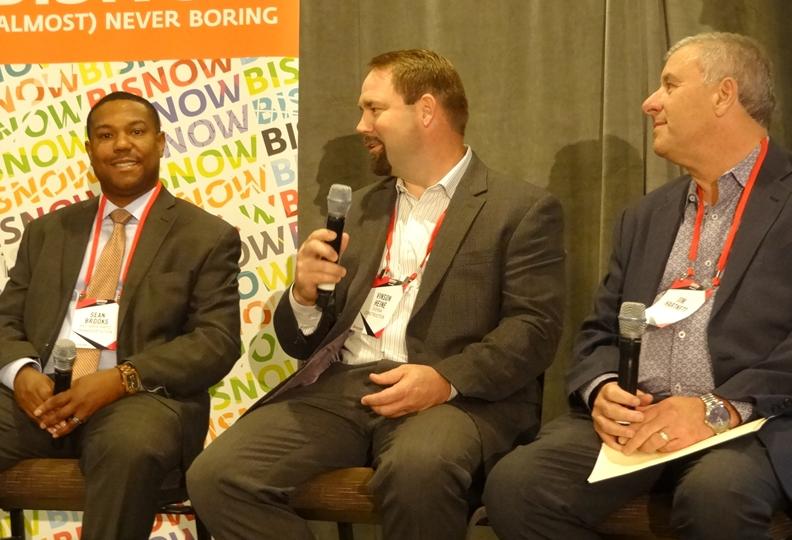 BART's Sean Brooks, Overra Construction's Vinson Heine and Caltrain's Jim Hartnett on the transit panel at Bisnow's Office West event in San Francisco BART's Sean Brooks, Overra Construction's Vinson Heine and Caltrain's Jim Hartnett on the transit panel at Bisnow's Office West event in San Francisco