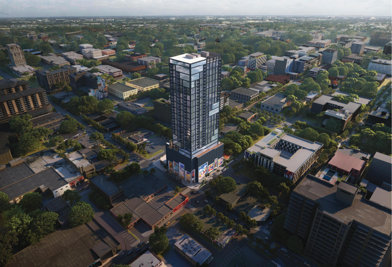 A rendering of Hidrock Properties's proposed 39-story tower in Wynwood