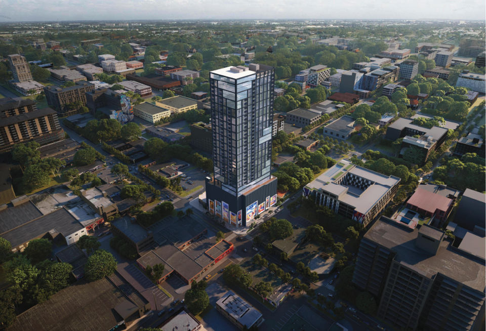 A rendering of Hidrock Properties's proposed 39-story tower in Wynwood