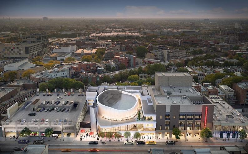 The new Steppenwolf Theater Building at 1646 North Halsted St. 