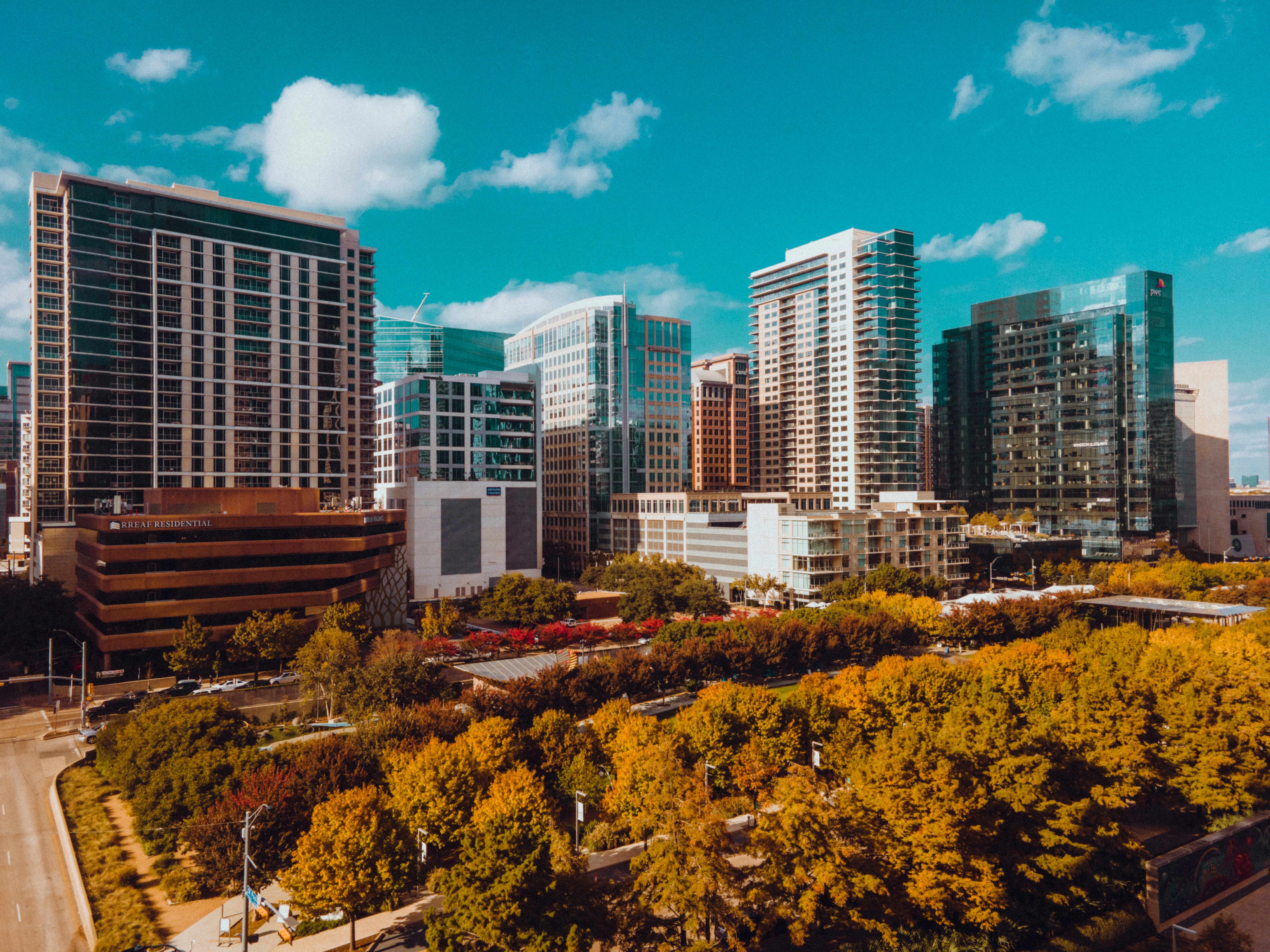Uptown Dallas office buildings.
