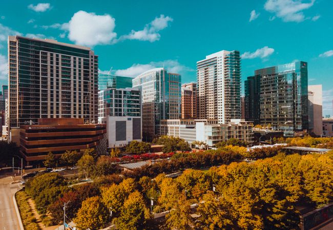 Uptown Dallas office buildings.