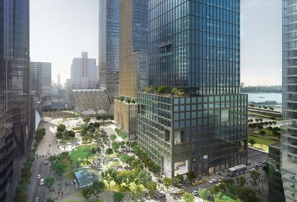 Rendering of 55 Hudson Yards, a supertall office building on Manhattan's Far West Side