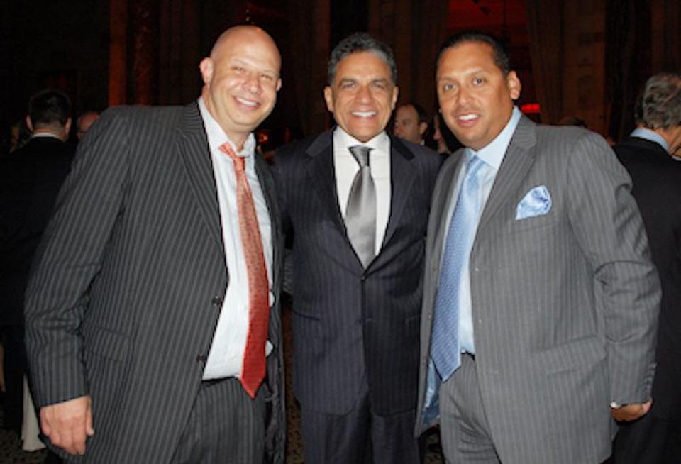 Brickman EVP Tony Fineman, The Moinian Group CEO Joe Moinian, and Alliance Building Services prez Michael Rodriguez