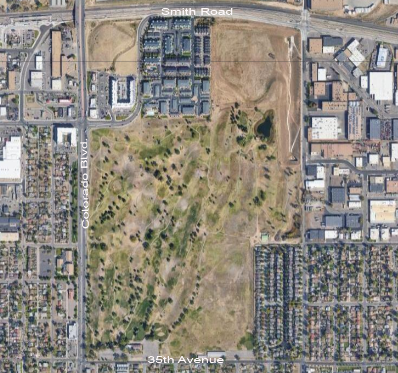 Satellite image of the former Park Hill Golf Course Denver. 