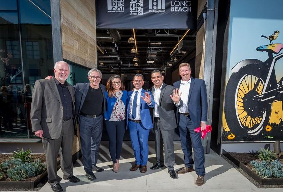 Retail Design Collaborative CEO Steve Ruth, Studio One Eleven Founding Principal Alan Pullman, First District Councilwoman Lena Gonzalez, Shooshani Developers managing member Tony Shooshani, Long Beach Mayor Robert Garcia and Studio One Eleven Senior Principal Michael Bohn,