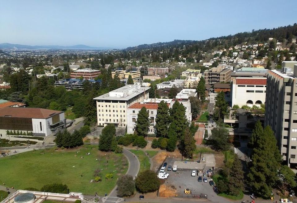 The University of California, Berkeley's campus and the surrounding area, photographed in 2015.