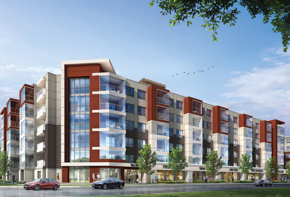 A proposed six-storey, wood-frame project in Cornell.