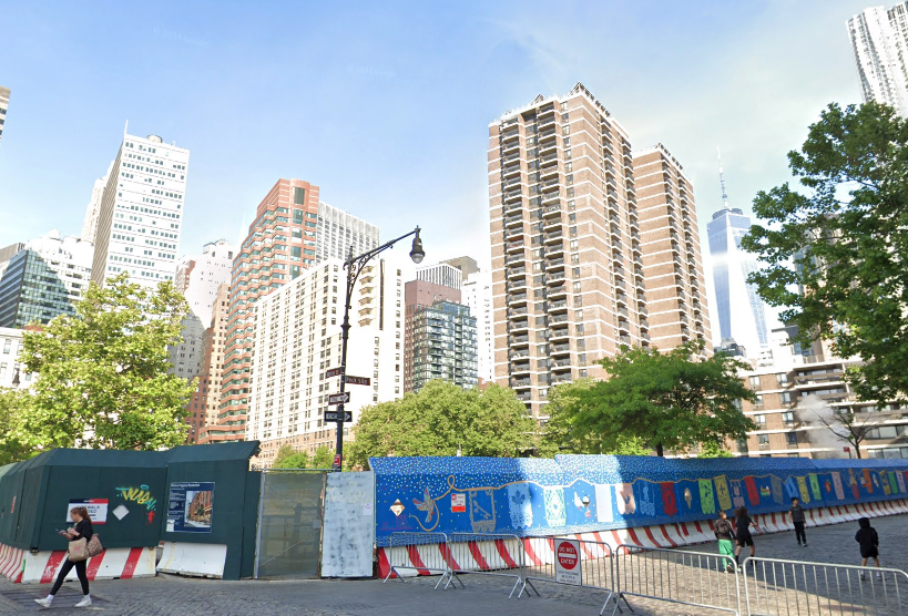 250 Water St., where Howard Hughes Holdings' Seaport Tower was set to rise. 