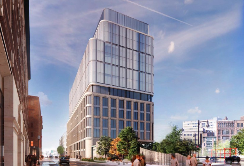 Rendering of the approved 125 Lincoln St. development in the Leather District. 