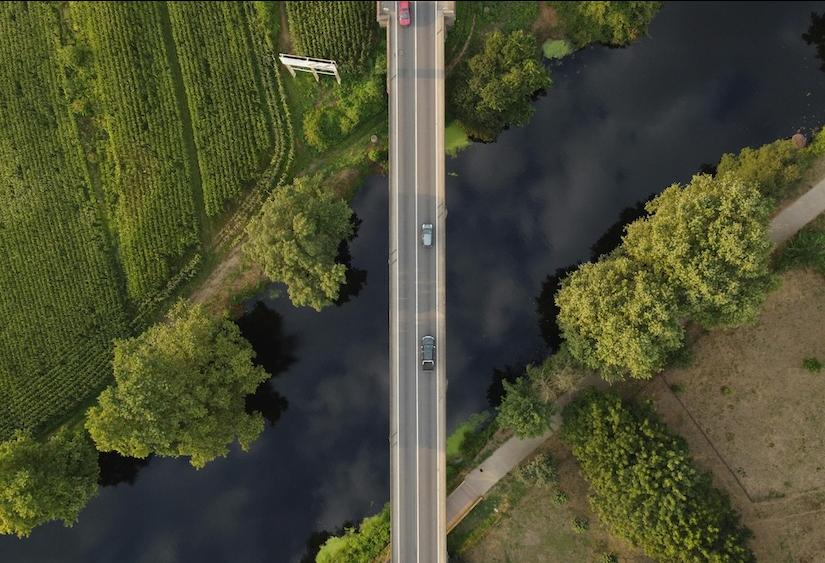 bridge rural farms river