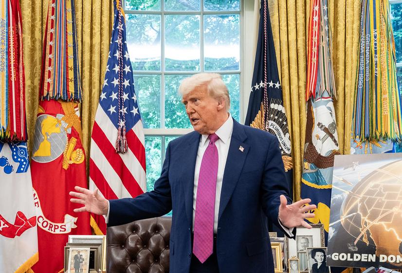 President Donald Trump Oval Office Golden Dome May 21, 2025