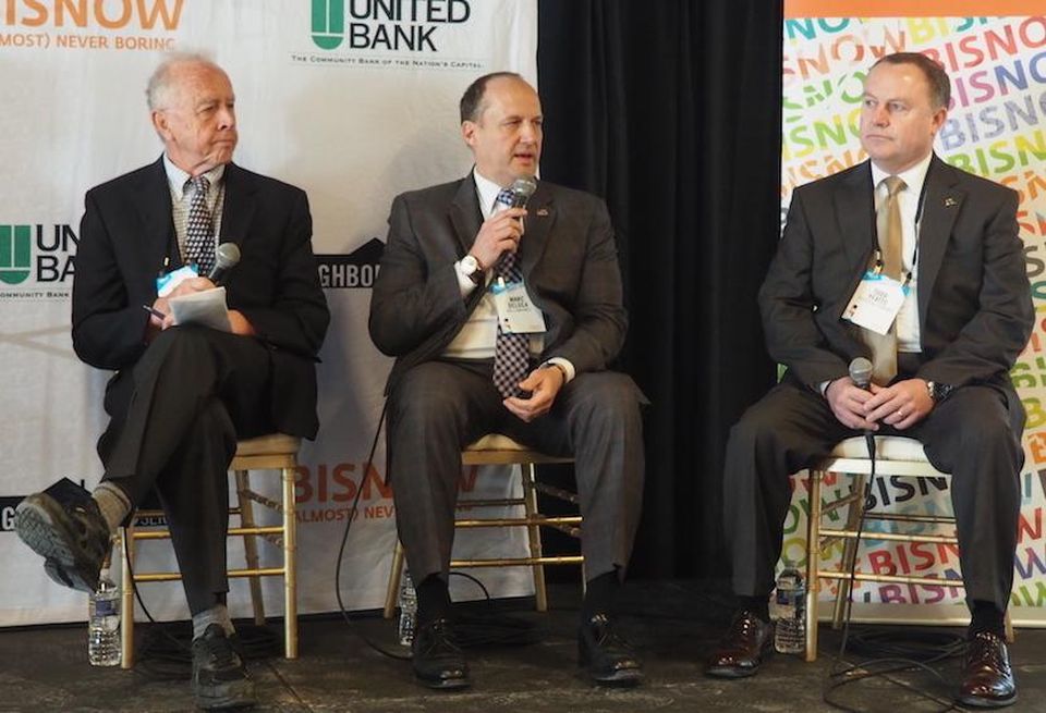 Crystal City BID's Rich Bradley, KBS Companies' Marc DeLuca and The Boeing Co.'s Todd Yeatts